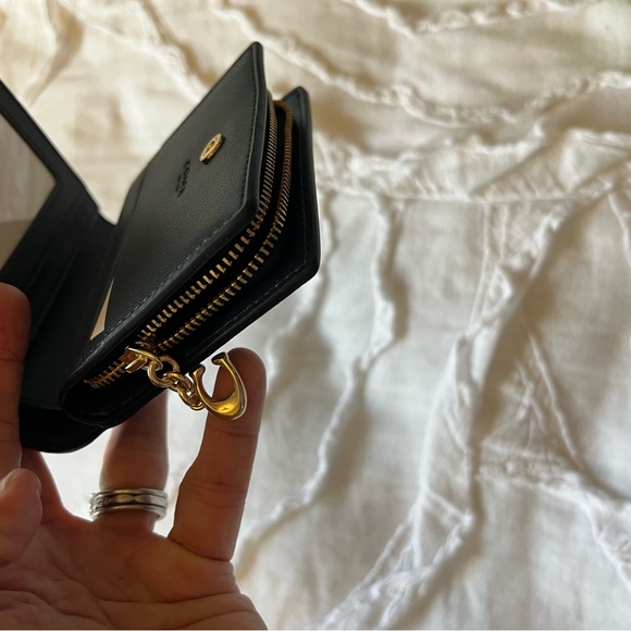 COACH Blue Signature Compact Wallet - Picture 5 of 6